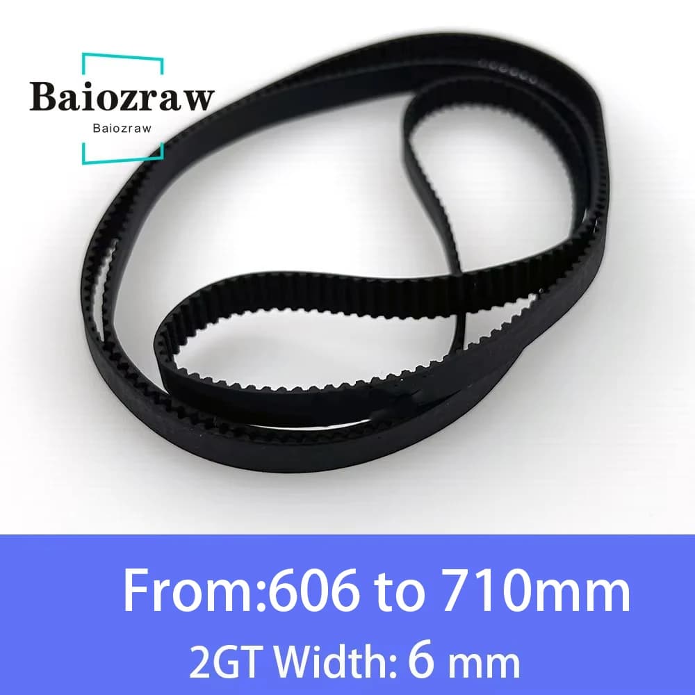 Courroie de synchronisation en caoutchouc à boucle fermée, pièces d'imprimante 3D GT2, 6mm, 606mm, 610mm, 616mm, 630mm, 640mm, 650mm, 660mm, 670mm, 690mm, 696mm, 700mm, 710mm, 2 pièces