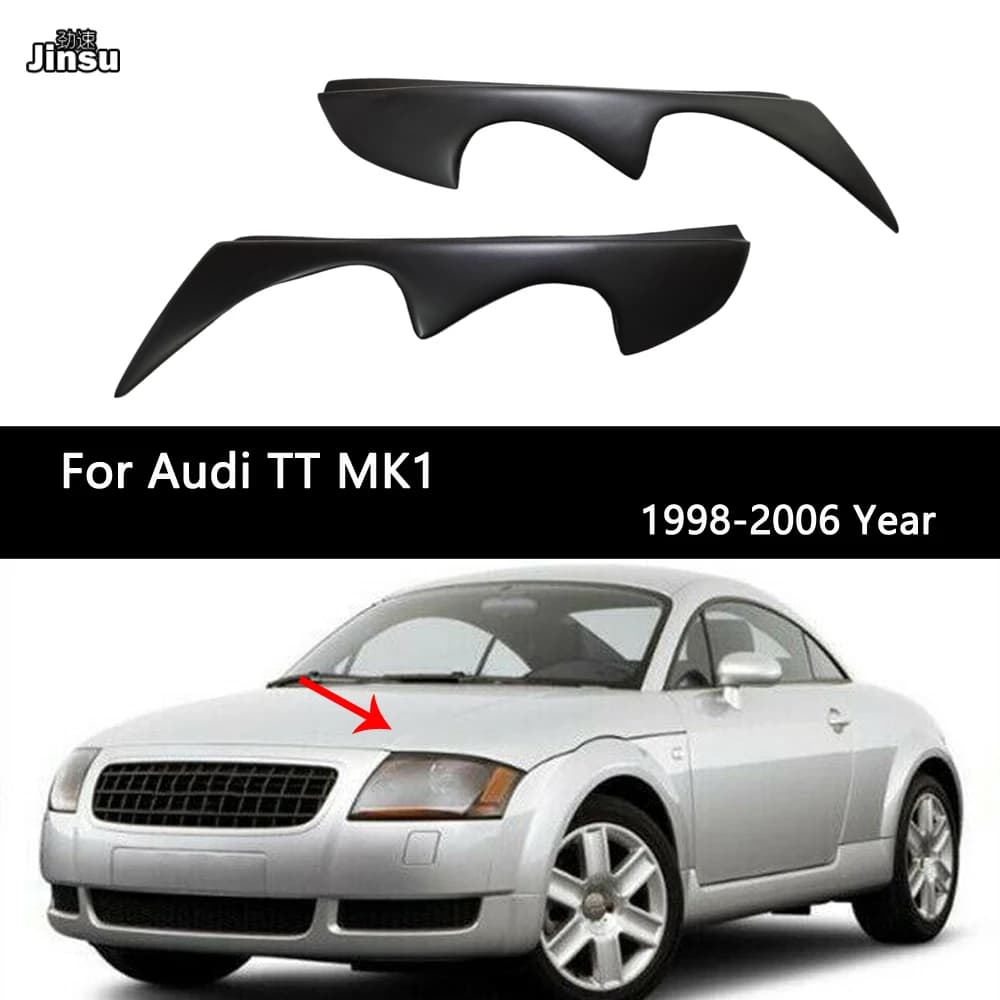 Faux cils de phare en fibre de carbone pour Audi TT 8N MK1 1998 - 2006, en fibre de verre noir mat, kit de carrosserie pour tuning.