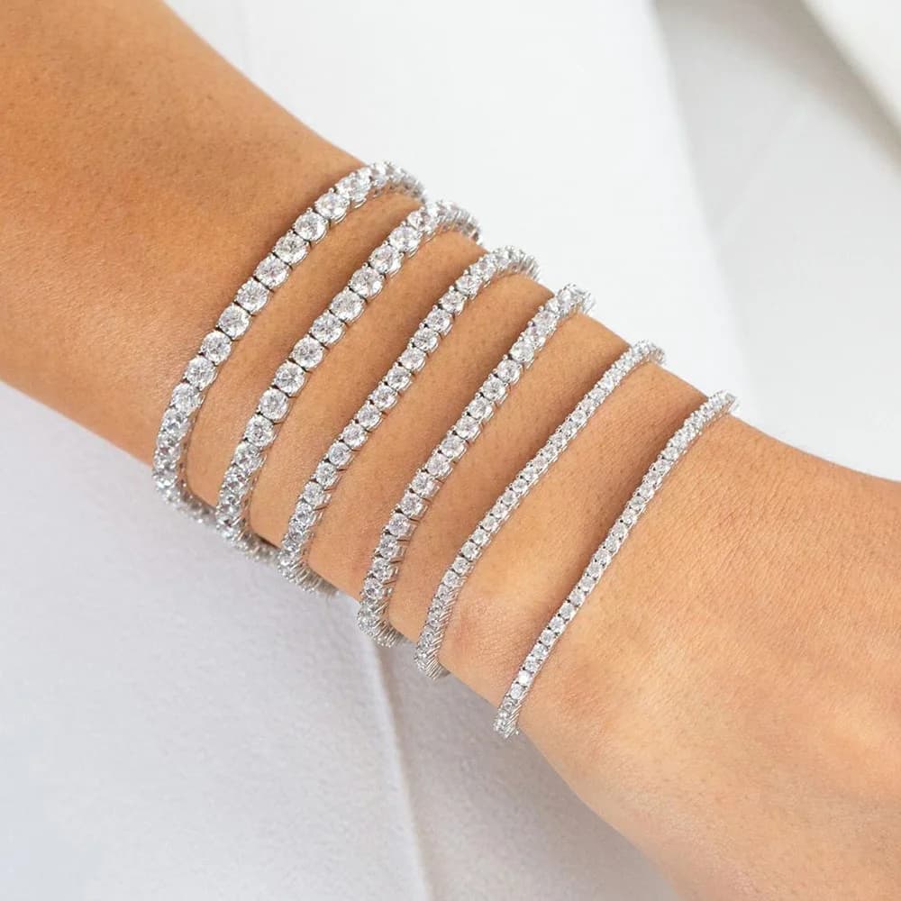 Bracelets de chaîne de Tennis pour femmes, petit Zircon cubique, cristal, couleur or Rose, fête de mariage, cadeau pour amis, bijoux KC128M