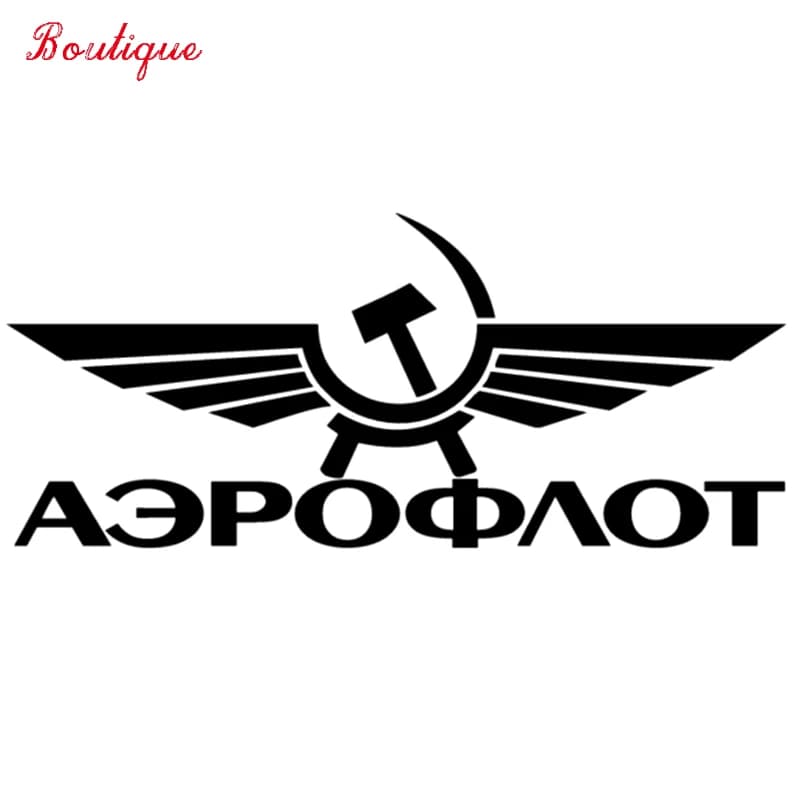Ck2400 - 10 -23cm Aeroflot amusant autocollant de voiture, autocollant en vinyle imperméable à l'eau, argent/autocollant de voiture noir, pare-chocs de voiture décoration de voiture PVC