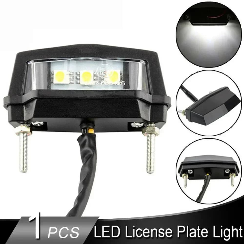 Feux de plaque d'immatriculation de numéro de moto de voiture 12V LED universel Auto queue avant vis boulon ampoules lampes Source de lumière