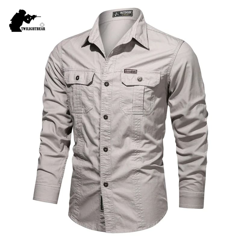 Chemise décontractée pour hommes, surchemise en coton militaire, 5XL, 6XL, vêtements de marque, chemise de loisirs, AH1388, nouvelle collection 2020