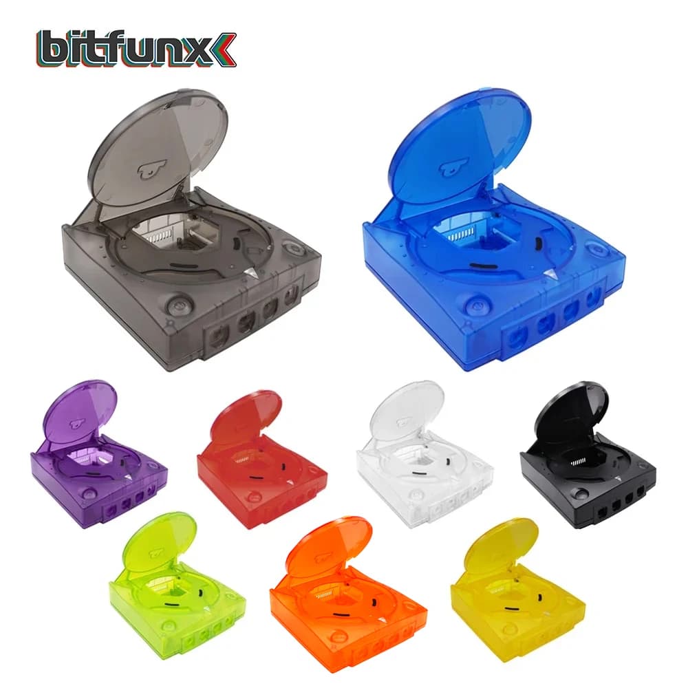 Bitfunx-Coque Translucide de Remplacement en Plastique pour SEGA Dreamcast, Boîtier Transparent pour Console de Jeu Vidéo Rétro DC