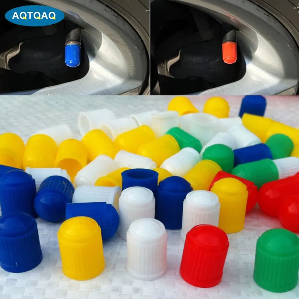 100 pièces/ensemble en plastique voiture camion vélo pneu roue Valve tige bouchons cache-poussière Auto moto tige hermétique bouchons d'air de haute qualité