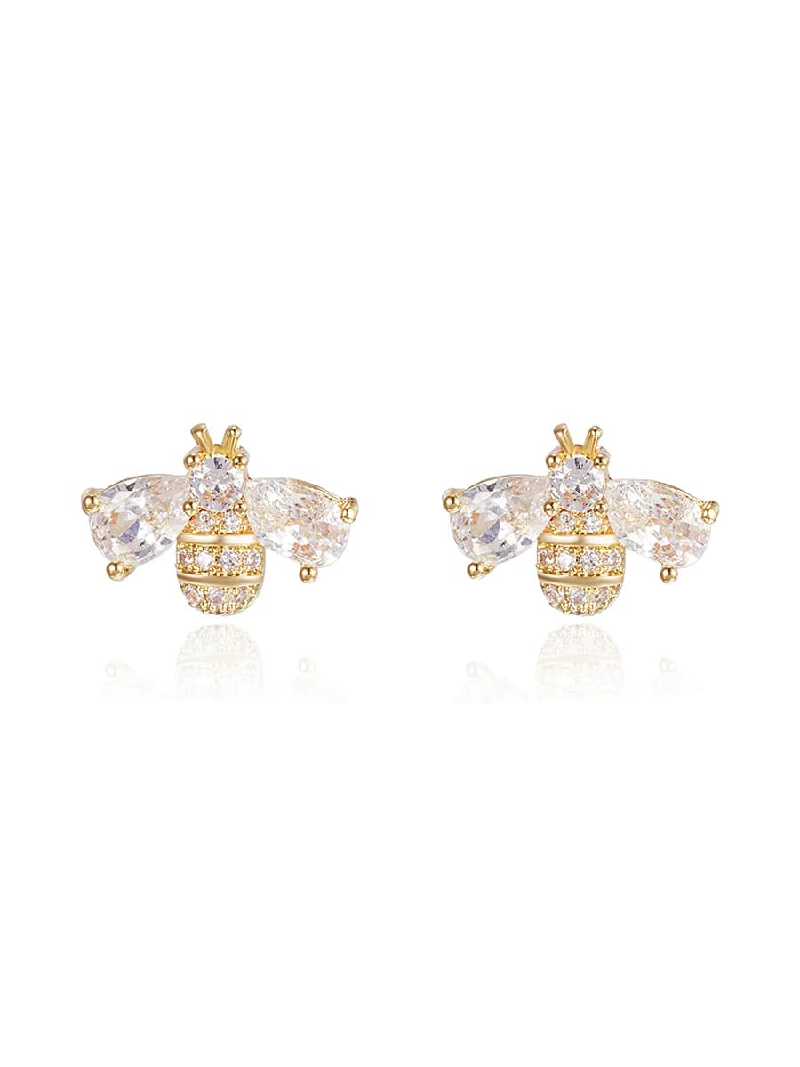 Tempérament cubique zircone insecte abeille boucles d'oreilles pour femmes délicat Animal cristal boucles d'oreilles bijoux Brincos en gros