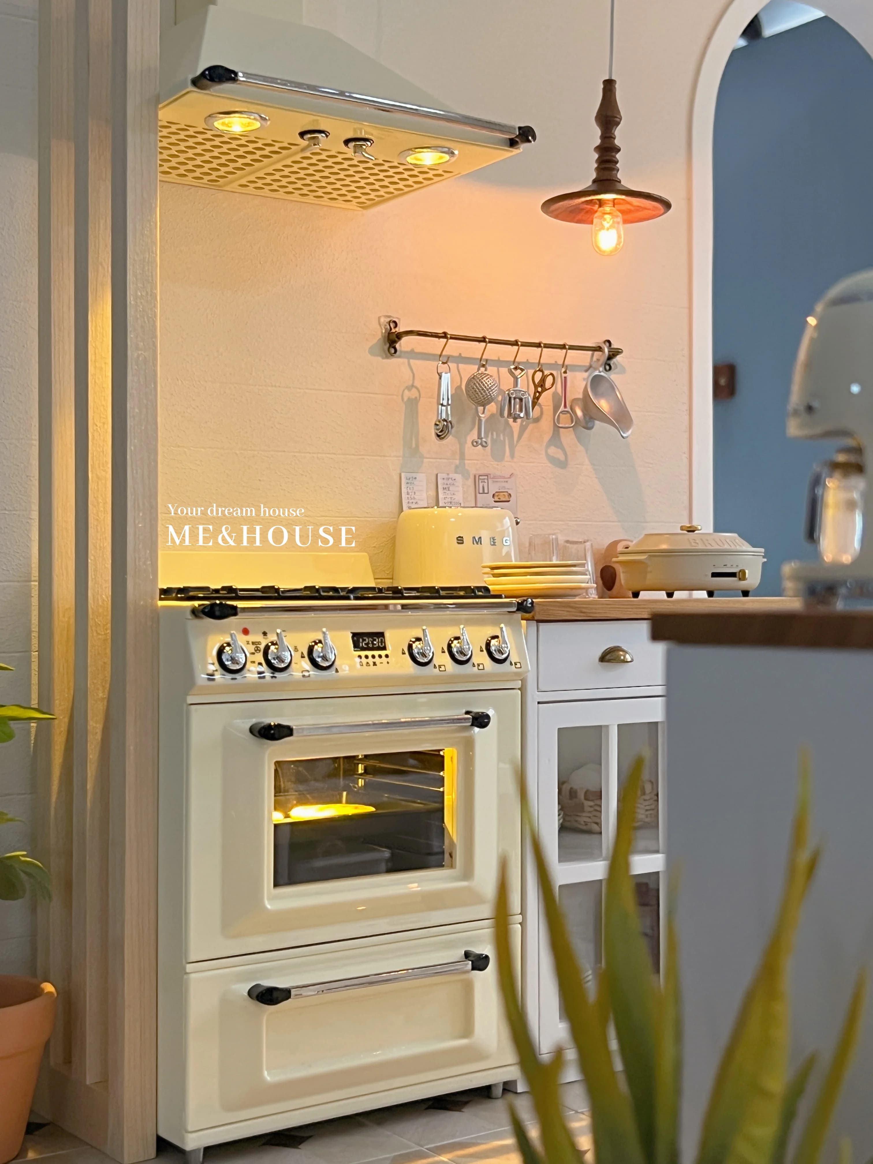 Modèle de maison de poupée, accessoires de meubles, Mini modèle de cuisinière et hotte, 1/6