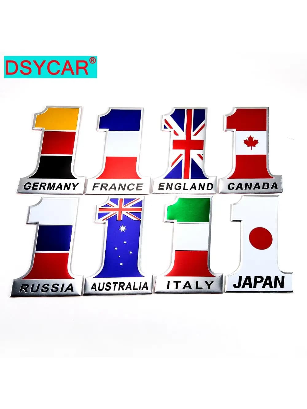 DSYCAR 1 pièce Emblème Autocollant 3D en Métal Drapeau National pour Camion et Voiture, en Alliage d'Aluminium, pour Coffre, Aile et Pare-chocs