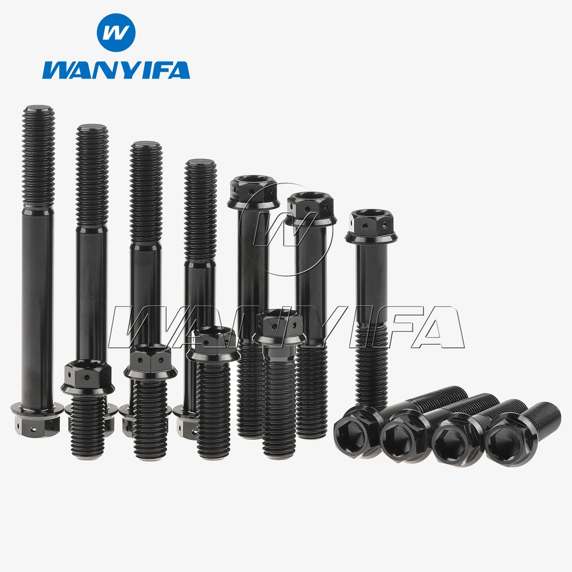 Wanyifa – boulon en titane Ti M10x20 ~ 90mm, bride intérieure et extérieure, vis hexagonales, pas 1.25/1.5mm pour Modification d'étrier de moto