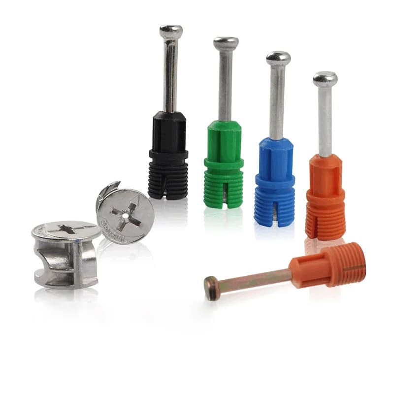 Fers de fixation de bielle 2 en 1 pour connecteurs d'armoires, boulons de raccord de meubles, lot de 50