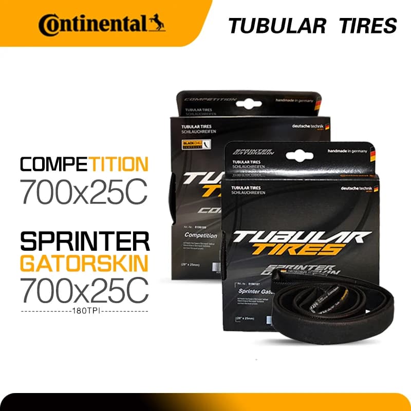 Continental Sprinter-Tube Tubulaire de Compétition Gatorskin, Vélo de Route, Noir, 28 "x 25mm, 180 TPI, Stab-Proof, Cut-proof, Opathy