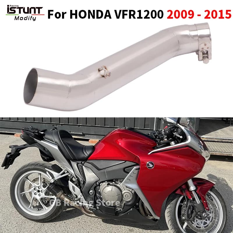 Tuyau de liaison intermédiaire modifié pour échappement de moto 50,8 mm à enfiler pour HONDA VFR1200 X VFR1200F VFR 1200 2009 - 2015 Section Silencieux