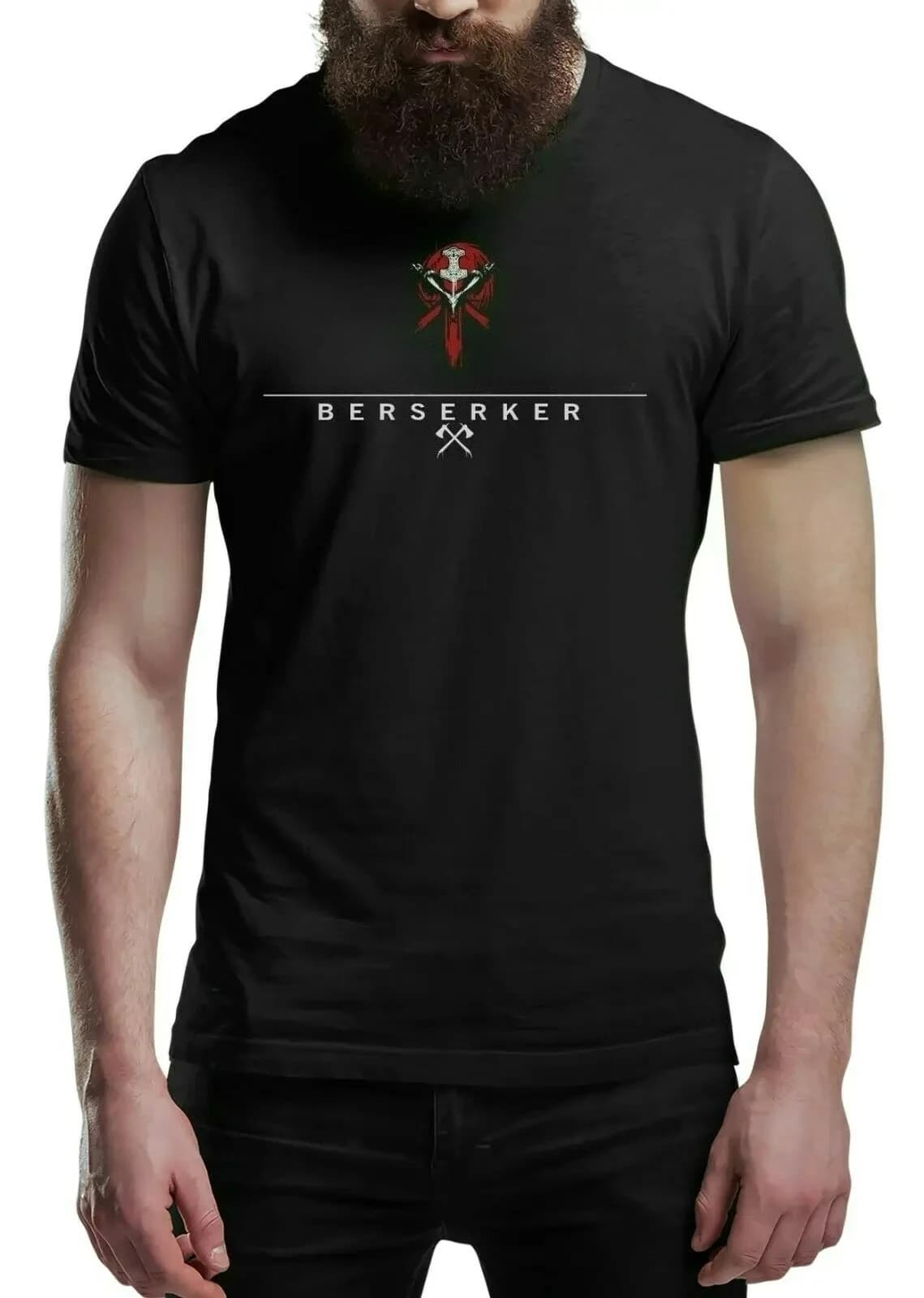 T-shirt Norse Myenson Vikinger Berserker, victoire ou Valhalla Été Coton À Manches Courtes O-cou Hommes T-shirt Nouvelle S-3XL