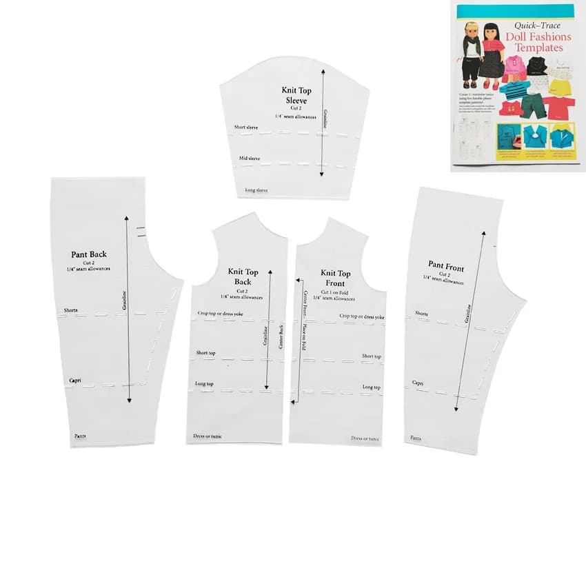 5 pièces/ensemble petite mode tissu couture poupée modèle de mode motif conception règle