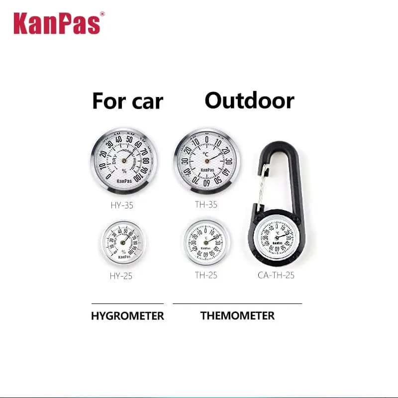 Thermomètre Hygromètre Mécanique KANPAS – Jauge de Température et d'Humidité avec Boîtier Métallique Premium, Sans Pile, pour Voiture, Camping-car, Maison, Extérieur, Guitare