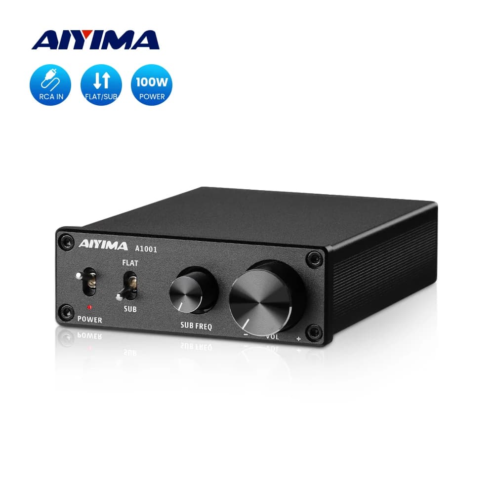 AIYIMA-Amplificateur de caisson de basses audio A1001, 100W, Mono, Son numérique, Classe D, Médailles pour la maison, Puissance morte complète