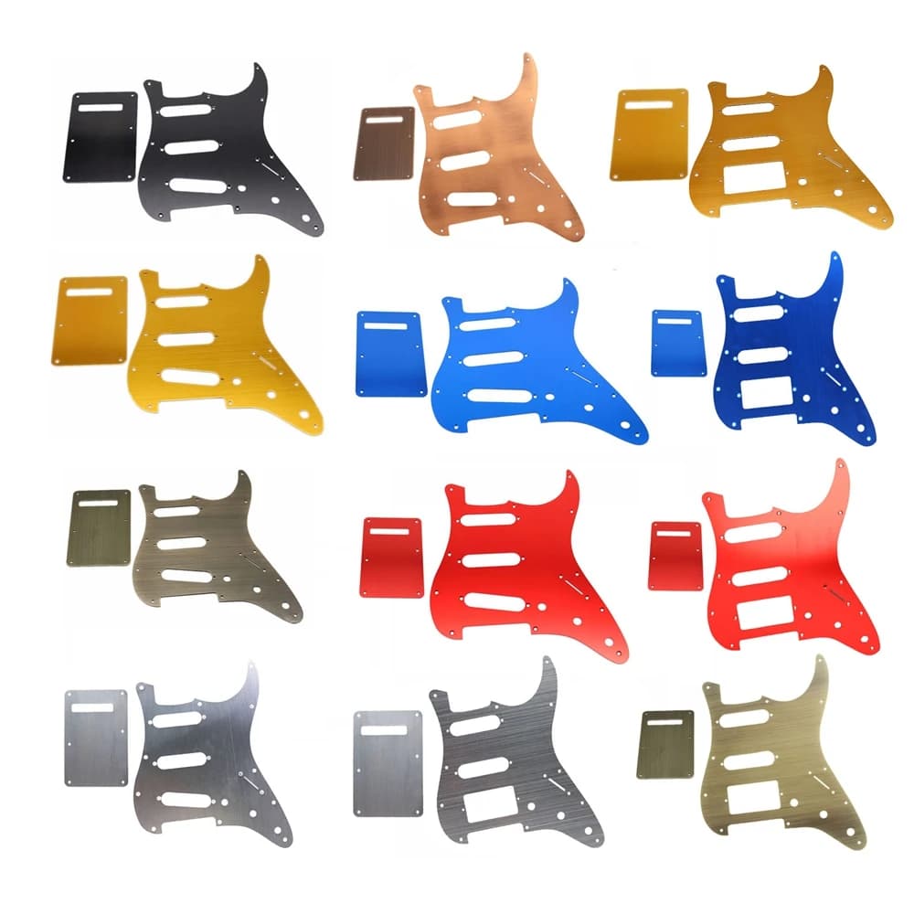 1 ensemble de pickguard métallique SSS/SSH et plaque arrière pour couvercle de cavité de tremolo pour guitare électrique ST