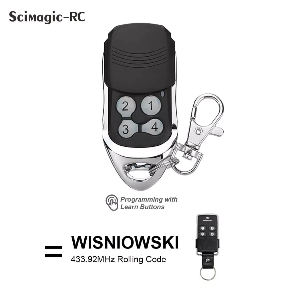 WISNIOWSKI télécommande 433MHz 4CH ouvre-porte à Code roulant pour porte de Garage 433.92 MHz
