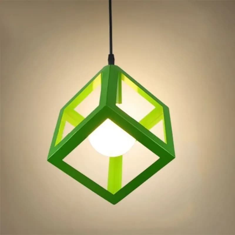Américain moderne Simple fer Art LED lustre chambre salon salle à manger suspension lampe chambre décoration carré suspension