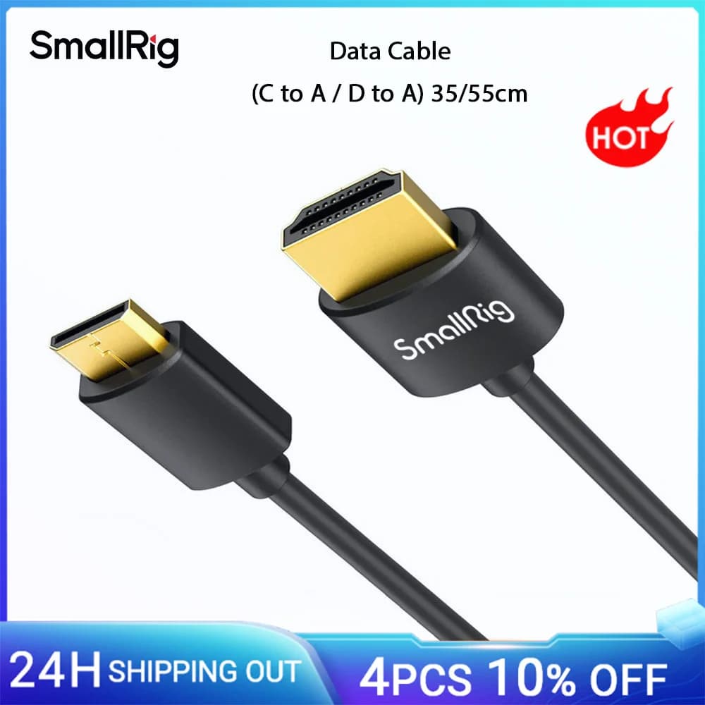 SmallRig câble Ultra mince 4K C à A/D à A/60HZ câble 35cm 55cm pour moniteur de caméra DSLR câble souple plate-forme de caméra 3040/3041/3042