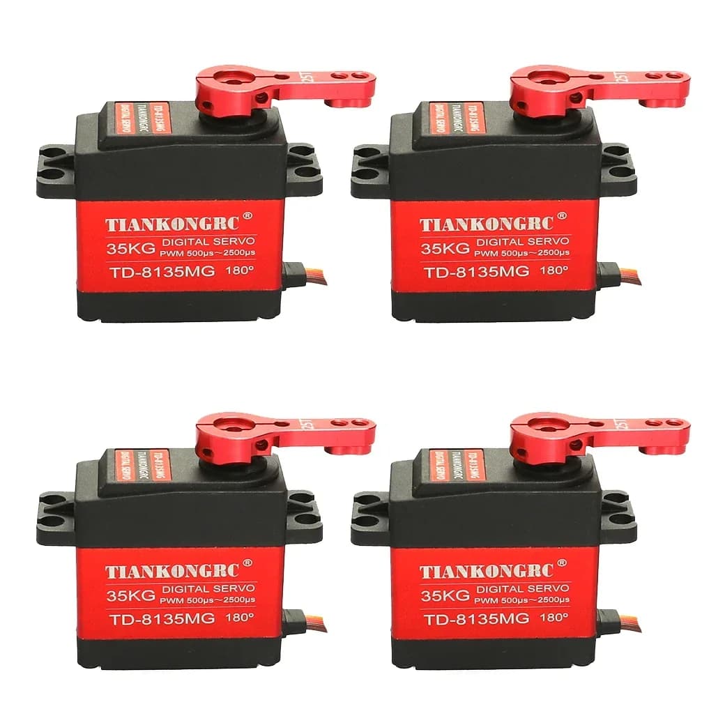 Lot de 4 servos étanches 20KG 25KG 30KG 35KG, servo numérique à engrenages métalliques de grande taille, servo Baja pour voitures RC à l'échelle 1/8 1/10