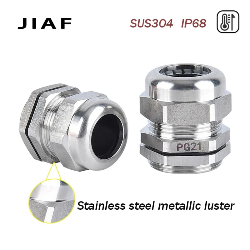 Presse-étoupe étanche en acier inoxydable 304, 1 pièce, Joint de câble IP68 PG7 M12 PG13.5 M20 * 1.5, Joint d'étanchéité de fixation de câble
