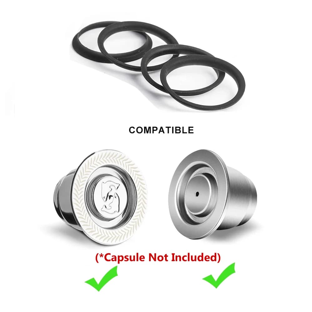 Recafimil-Anneaux toriques en silicone noir, en acier inoxydable, pour capsules quotidiennes, anneau en caoutchouc