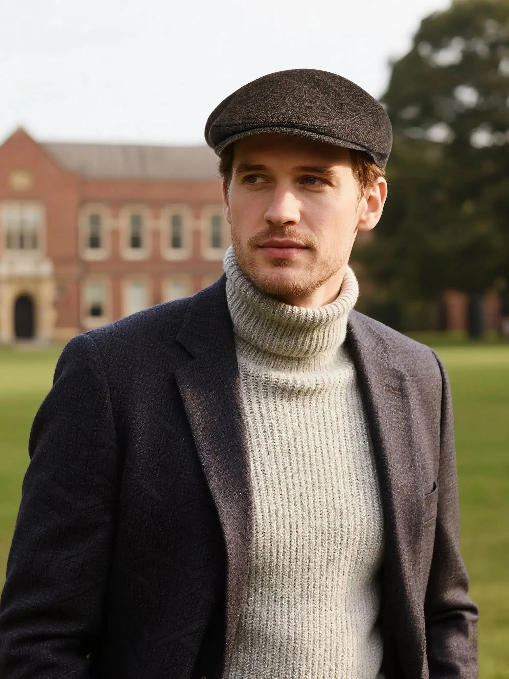 BOTVELA – casquette classique en Tweed pour hommes, taille unique, mélange de laine de qualité 60 CM, chapeau de lierre pour journal, casquette britannique, chapeaux en sergé pour automne et hiver