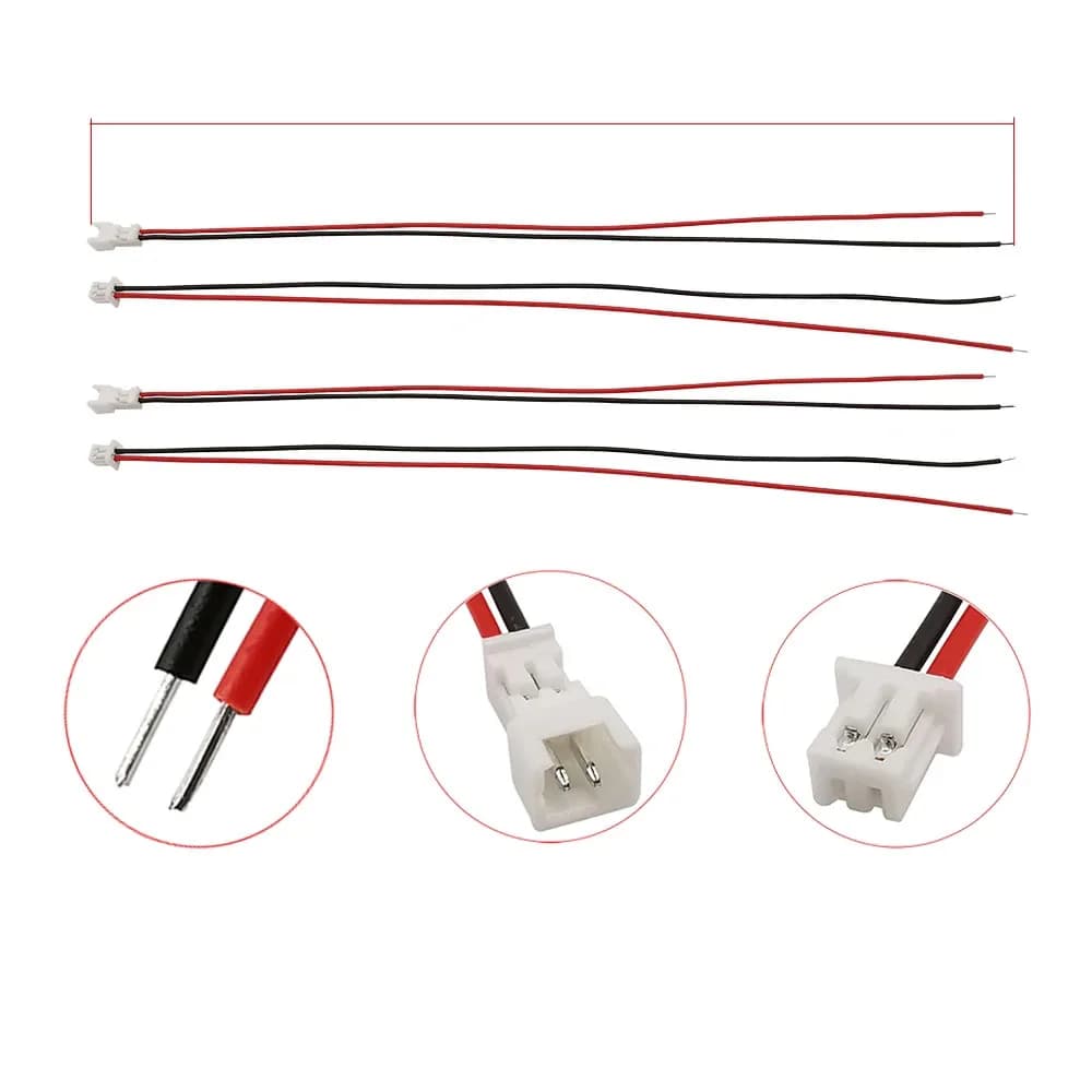 Connecteur de câble micro JST mâle et femelle, pas de 1.25mm, 2 broches JST PH1.25, connecteurs de câble jack, longueur 15cm, 1.25mm, 10 paires