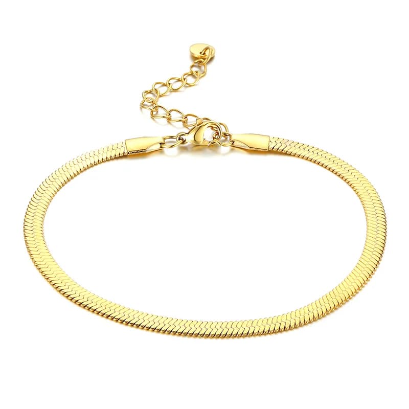 Bracelet de cheville en chaîne serpent pour femmes et filles, réglable, chaîne de plage d'été, cadeaux de fête des mères, en acier inoxydable, non allergique
