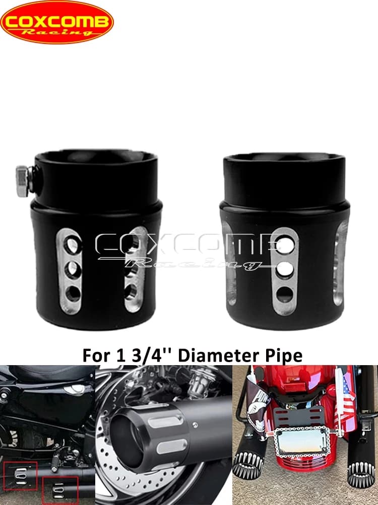 Embout de tuyau en aluminium CNC pour moto, coupe droite, embouts de silencieux, Harley, Yamaha, Honda, Kawasaki, Suzuki, 2.5"