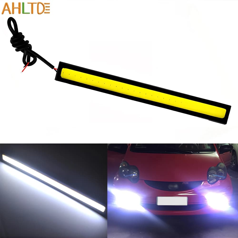 1 pièce Barre de feux LED COB pour voiture, 14cm 17cm, 1 rangée, étanche, 12V, pour feux antibrouillard, feux de jour, clignotants, feux stop et feux de plaque d'immatriculation
