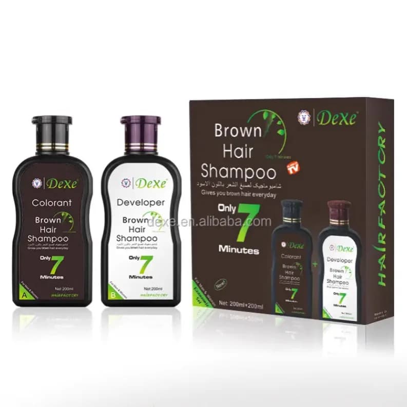 Dexe-Shampooing colorant pour cheveux noirs, coloration naturelle des cheveux, restauration rapide des cheveux noirs, turnant et traitement, 10 minutes