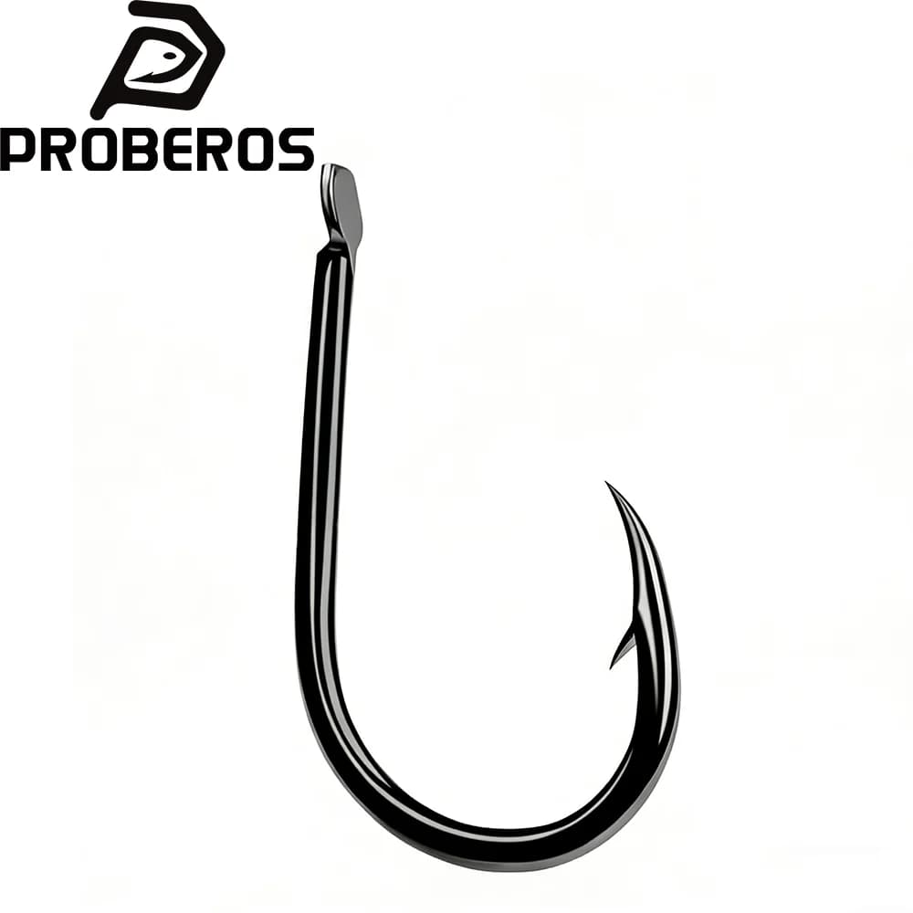 PROBEROS Hameçon 200pcs 1-15 # Crochet unique crochet de pêche de haute qualité couleur noire simple grand crochet crochets pointus durables pour les pêcheurs