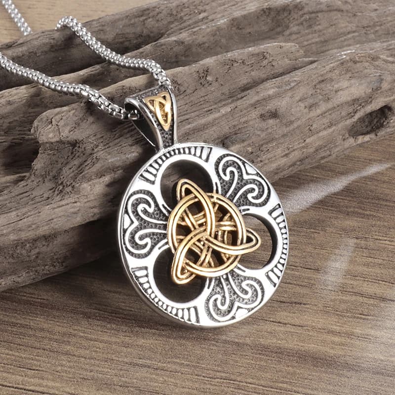 Collier rond à nœud celtique pour hommes, bijoux, amulette à Rune nordique, pull à la mode, cadeau