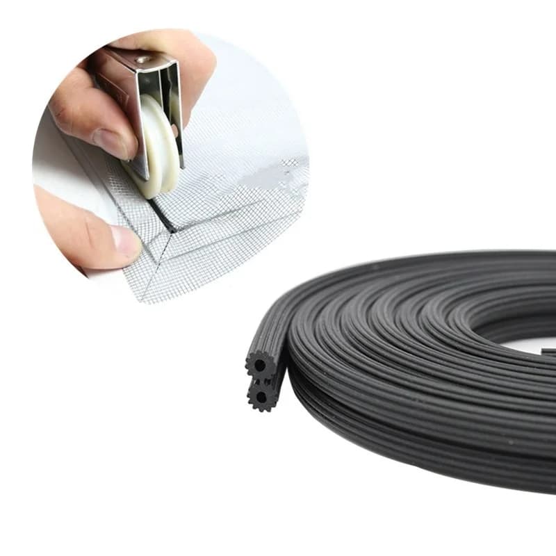 Bande d'étanchéité en caoutchouc de Silicone pour fenêtre, 2-4M, pour écran de porte, tissu en maille, ruban adhésif, accessoires fixes, matériel d'étanchéité anti-moustiques