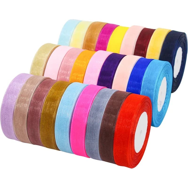Rubans en organza 15mm, 45 mètres/rouleau, pour emballage cadeau, pour maison, fête de mariage, noël, matériel de bricolage, 1 pièce