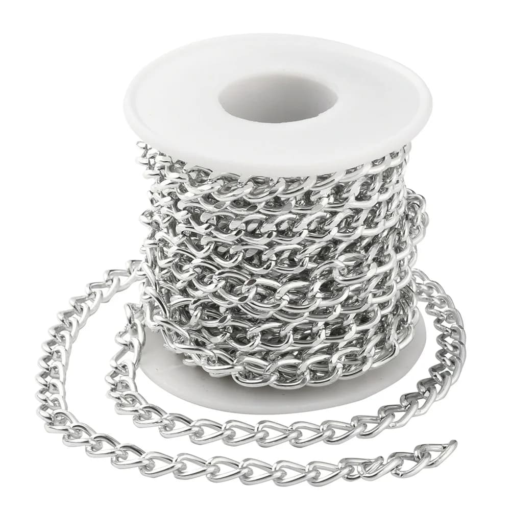 Nouveau collier de bijoux faits à la main, accessoires semi-finis, chaîne en métal, étui à bijoux, porte-clés, chaîne en aluminium, matériel de 2 mètres