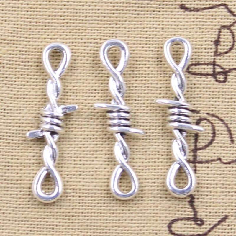 20 pièces breloques épines lien ronce connecteur 33x10mm Antique couleur argent pendentifs bricolage faisant des résultats bijoux tibétains faits à la main