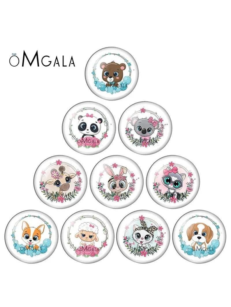 KrasnoWolf-Cabochon Rond en Verre avec Photo, Lapin, Fleurs, Animaux, Démo, Dos pio, Résultats de Direction, 12mm, 14mm, 16mm, 18mm, 20mm, 25mm, 10Pcs