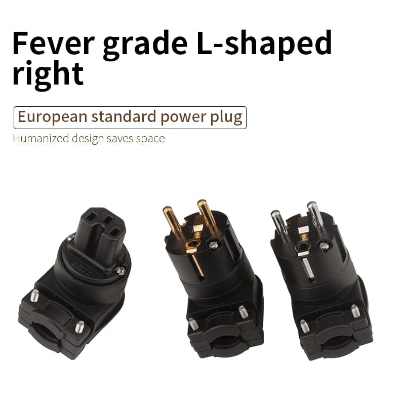 YYAUDIO Connecteur de prise électrique AC femelle/mâle EU IEC FI-UK britannique haut de gamme Hifi plaqué cuivre pur or rhodium