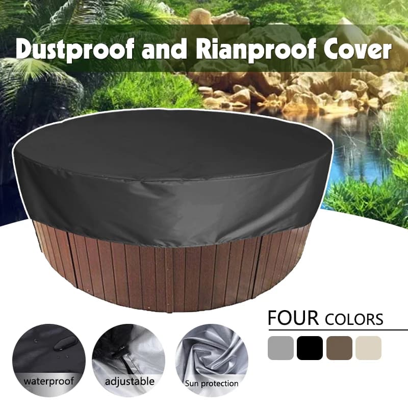 Housse de baignoire ronde, protection Anti-UV pour l'extérieur, pour Spa, bain à remous, anti-poussière, matériau Anti-UV, étanche, solide et Durable