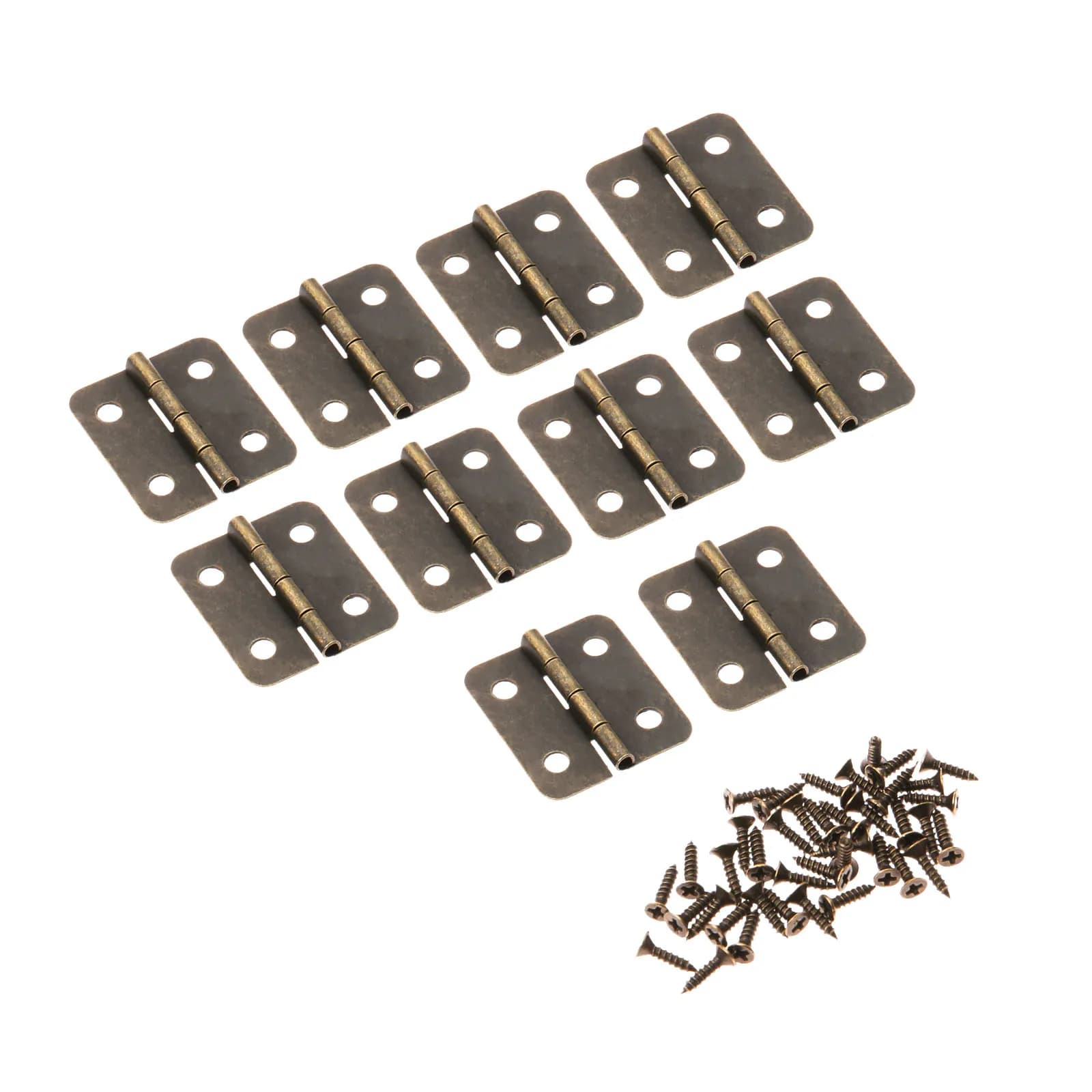 Charnières de 30x25mm, 10 pièces, Mini charnière pour armoire, tiroir, boîte à bijoux, avec vis pour quincaillerie de meubles