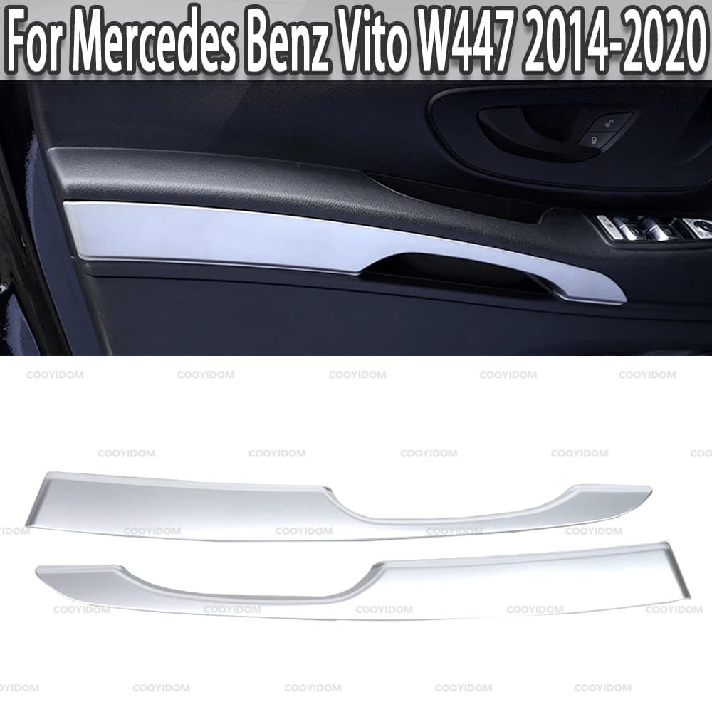 Juste de protection d'accoudoir de porte avant en argent ABS, décoration intérieure de voiture, Mercedes Benz Vito W447, 2014-2020