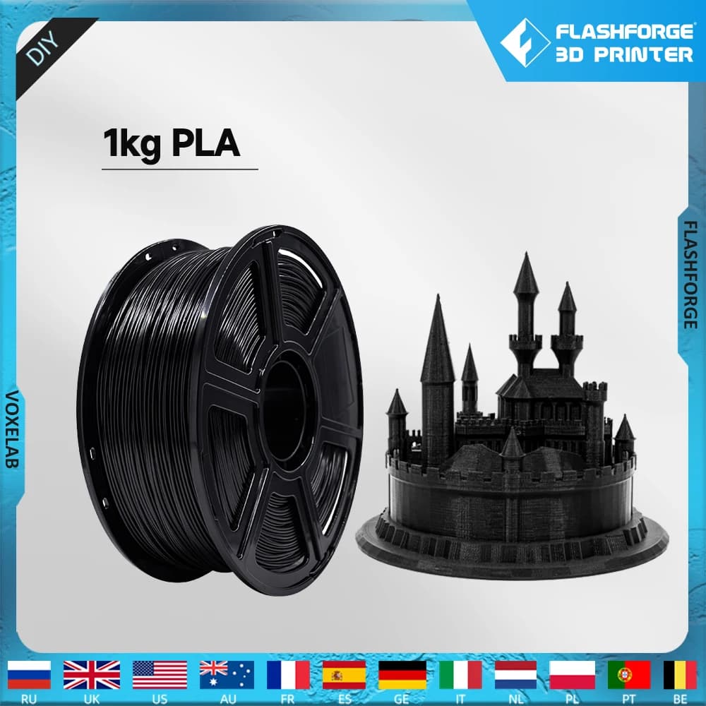FLASHFORGE Filament d'imprimante 3D PLA 1,75 mm 1 kg (2,2 lb)/bobine matériaux d'impression 3D pour imprimantes FDM