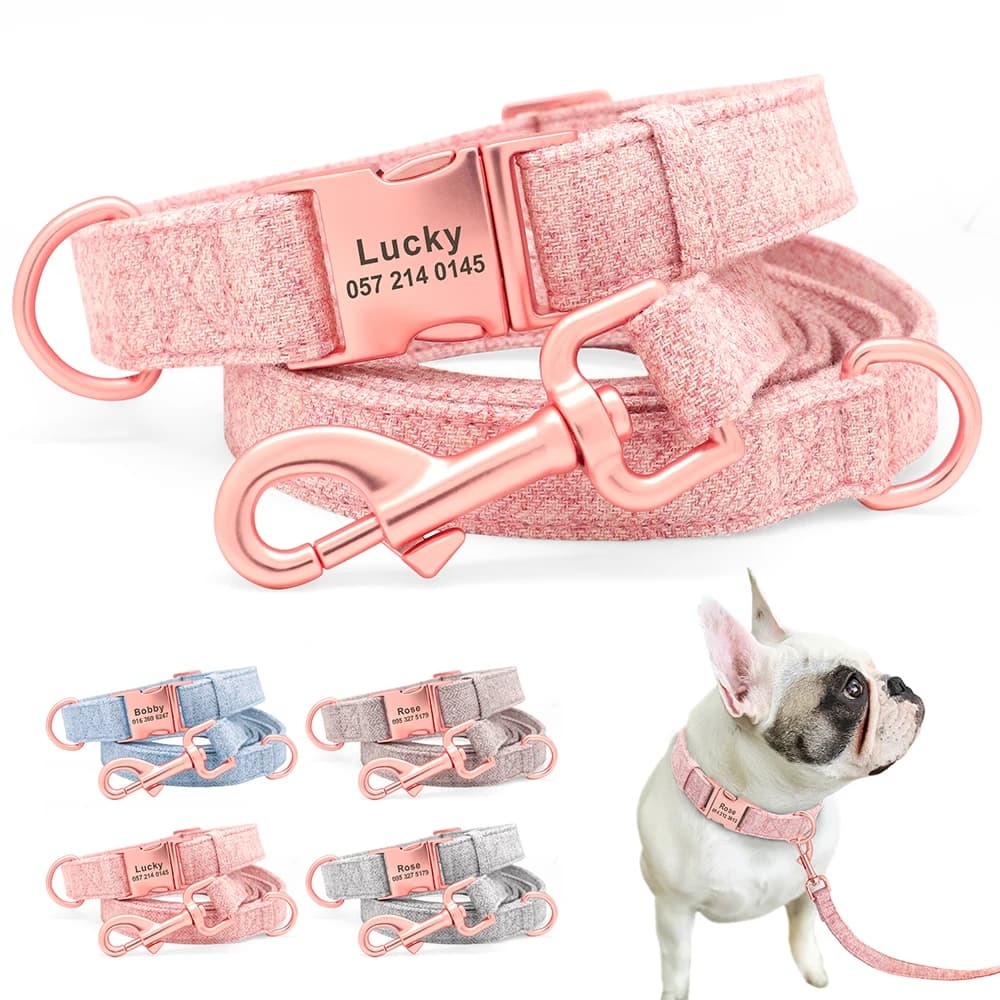 Collier en nylon personnalisé pour chien, nom gravé, ID, réglable, petit, moyen, grand chien, Chihuahua, Pitbull