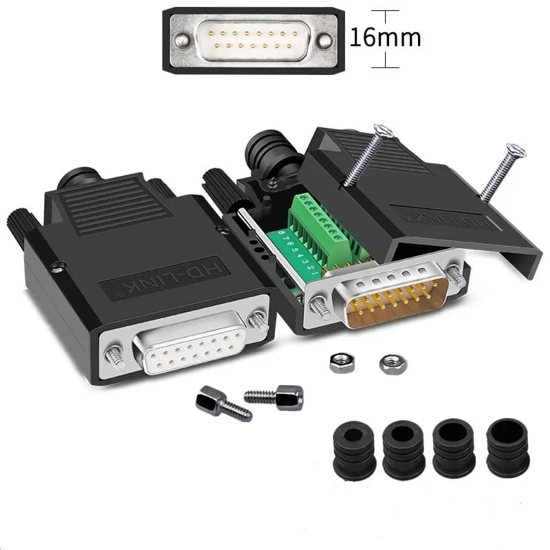 Connecteur DB15 femelle/mâle D-SUB 15 broches installout carte adaptateur Terminal adaptateur conseil tech 15 broche connecteur prise avec étui