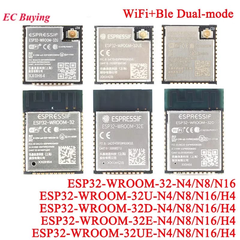 ESP32-WROOM-32 ESP32 WROOM ESP-32 4 mo 8 mo 16 mo double cœur WiFi sans fil BLE MCU Module ESP32-WROOM-32 -32UE -32U -32E -32D