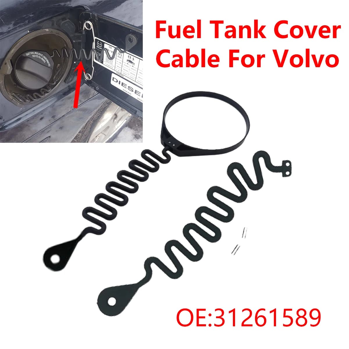 31261589 31392044 pour Volvo XC60 XC90 S80 S60 S40 S60L V40 C30 C70 V70 Cordon de retenue du bouchon de réservoir de carburant