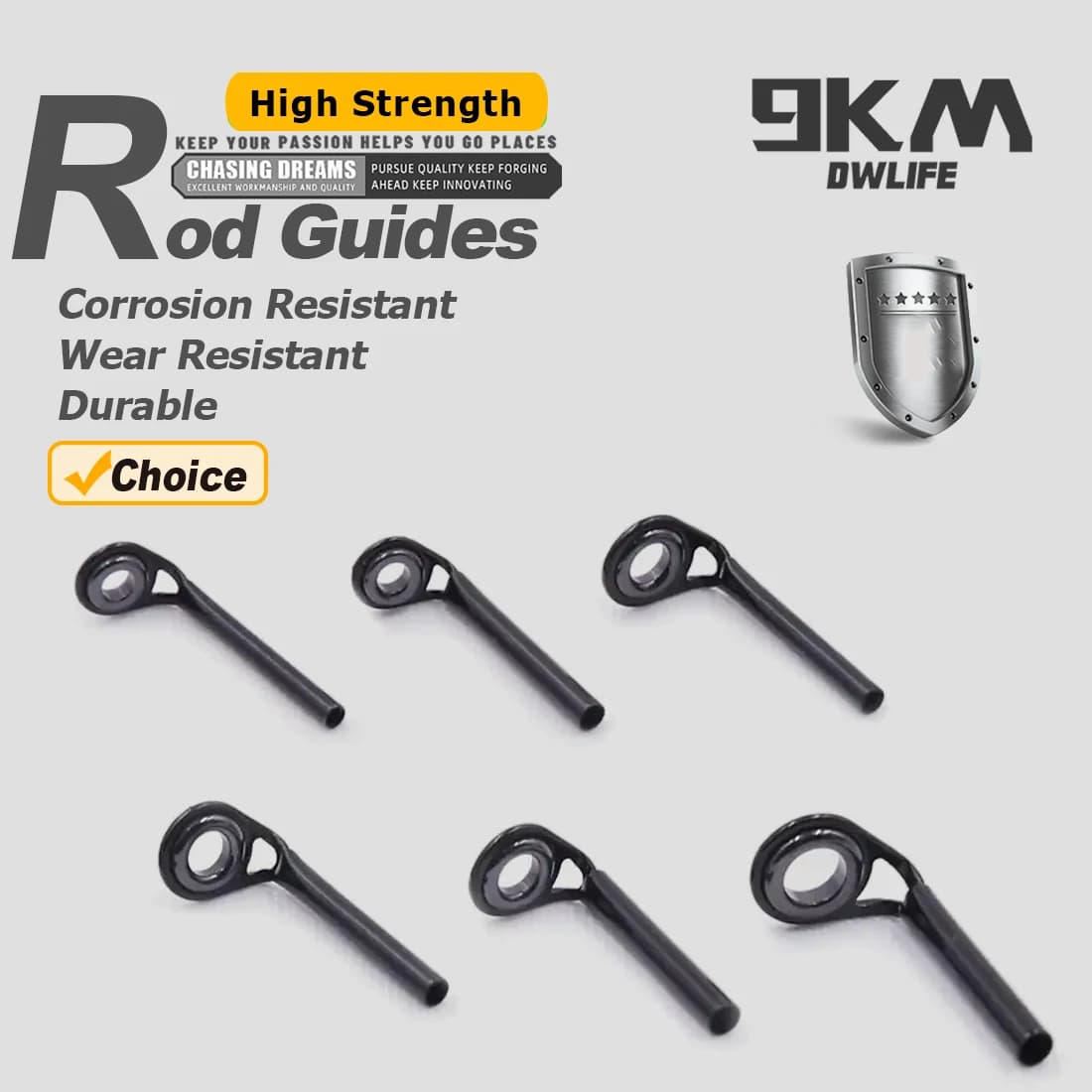 Guides de canne à pêche 5 ~ 10 pièces MKT Kit de réparation de canne à pêche pointe Guide supérieur anneau en céramique en acier inoxydable eau salée eau douce 1.2 ~ 2.0mm