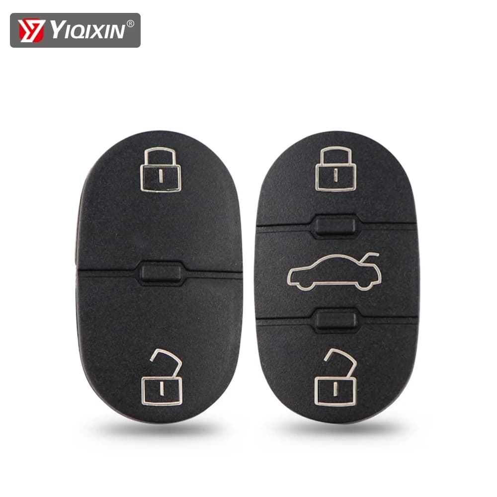 YIQIXIN – clé de voiture avec 2/3 boutons, pour Audi A2 A3 A4 A6 A8 TT B6 RS4 Allroad Quattro, coque de clé en caoutchouc, réparation du cuir